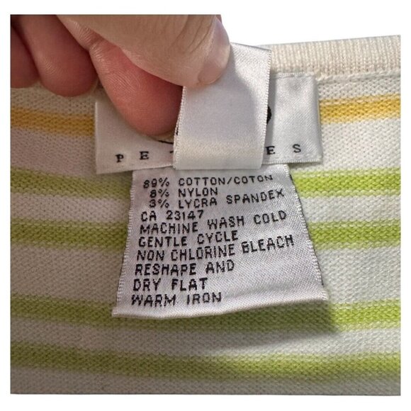 Talbots Petite size large colourful stripe short sleeve shirt - Picture 4 of 4